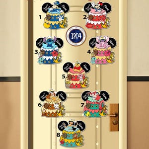 Personalized All Characters Disney Birthday Cruise Magnet, Mickey Minnie Pooh Bear Stitch Disney Princess Birthday Girl, Birthday Boy Magnet