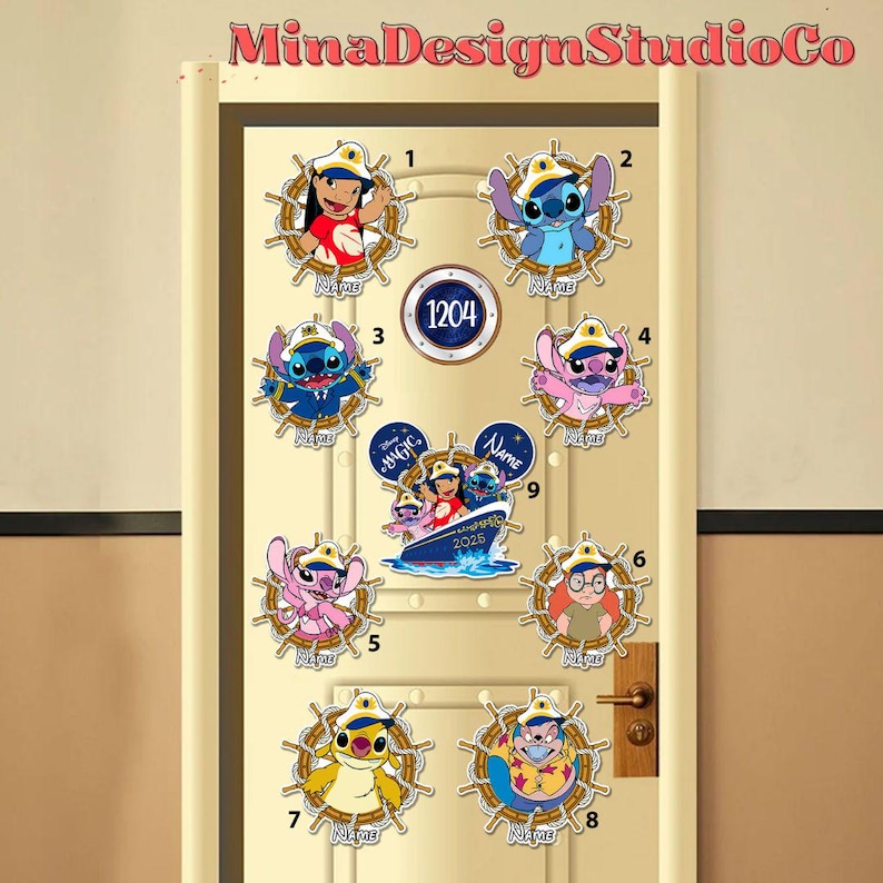 Stitch In Ship Personalized Lilo and Stitch Disney Cruise Magnet, Ohana Means Family ...