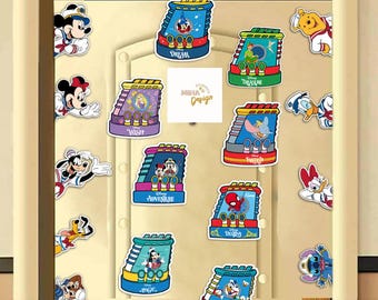 Personalized All Characters Disney Cruise Magnet, Mickey and Friends Stitch Pooh Family Cruise Ship Stateroom Door, Disney Wish Dream Magic
