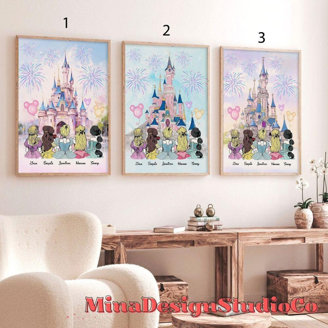 Personalized Disney Princess Poster, Disney Girl Trip Poster Wall Art ...