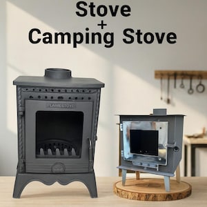 Cast Iron Wood Stove, Free Camp Stove Gift Set for High-Heat Output