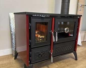 Wood stove with oven, kitchen stove, cooker stove, wood burning stove, fire pit, coal stove