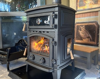wood stove, kitchen stove, wood stove with oven, fireplace, wood cook stove, wood burning stove, castirin stove