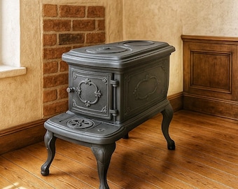 バーベキュー・調理用品 Antique Cast Iron Stove Antique Rustic Heating Stove, Nostalgia Cast Iron Wood Stove
