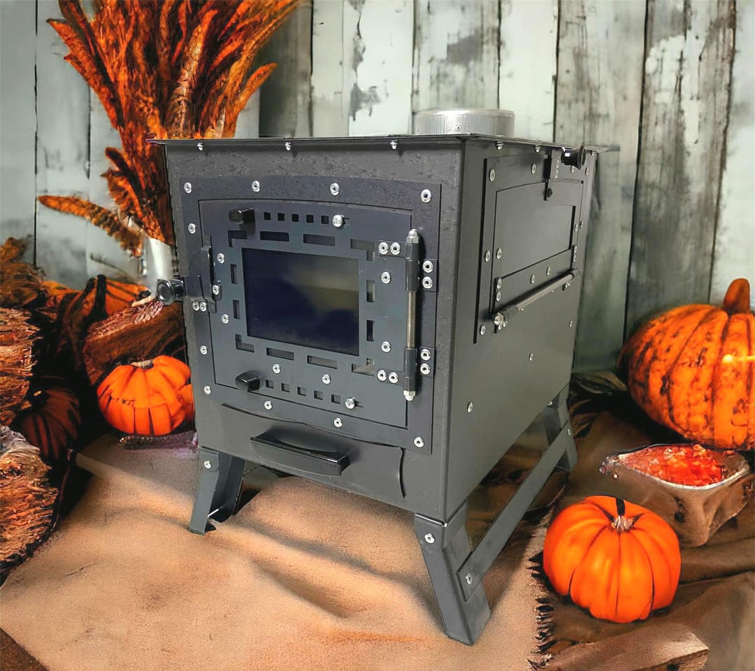 STUFA PIEGHEVOLE DA Campeggio Griglia Stufa A Legna Da Ardere F - Foto 10