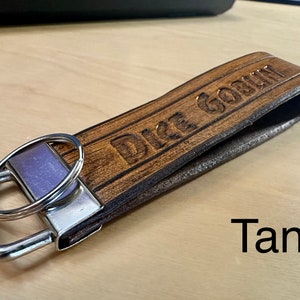 Hand-Stamped Leather “Dice Goblin” Keychain