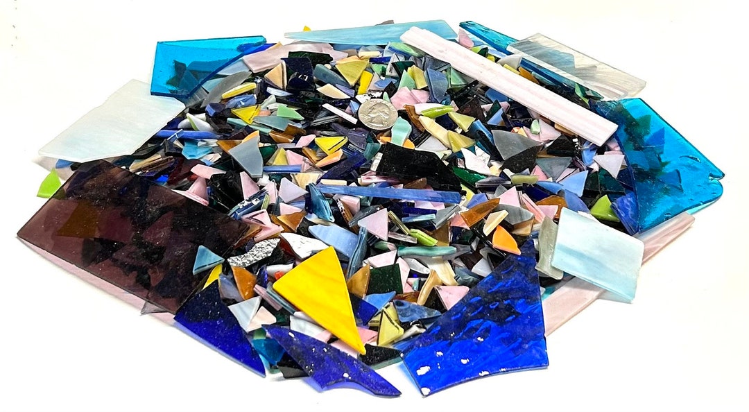 4 Lbs. Stained Glass Scrap Mosaic Supplies Glass Shards Medium Priority