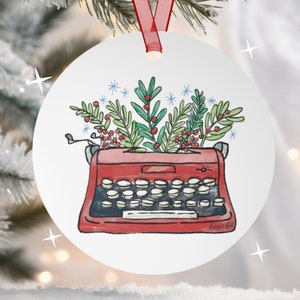 Writer Inspiration #43 Writer Christmas Ornament Vintage Typewriter Holiday Writer Gifts, Author, Screenwriter Writing Tips Secret Santa