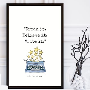 Writer Inspiration #1 Writer Quote Typewriter Digital Wall Art Writer Gifts Writing Tips Inspirational Quote Fun Writer Poster Author Gifts