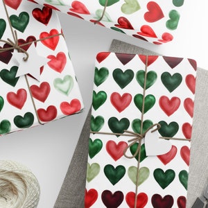 Heart Wrapping Paper Christmas Wrapping Paper Heart Holiday Gift Wrap Birthdays Anniversaries Romantic Gifts Wrapping Paper Heart Gifts
