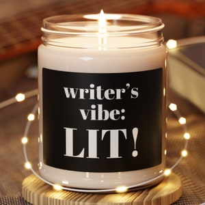 Writer Inspiration #32 Soy Scented Writing Candle Writer Gift Author Gift Book Candle Journalist Screenwriter Writing Tips Christmas Candle