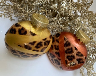 Leopard Cuts Tree Ornament Gold or Copper
