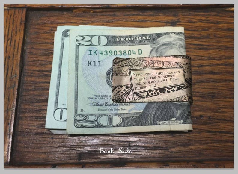 Clip de dinero de monograma personalizado Clip de dinero para mujeres Clip de dinero de cobre personalizado Regalos personalizados para ella Clip de dinero para mujeres imagen 2