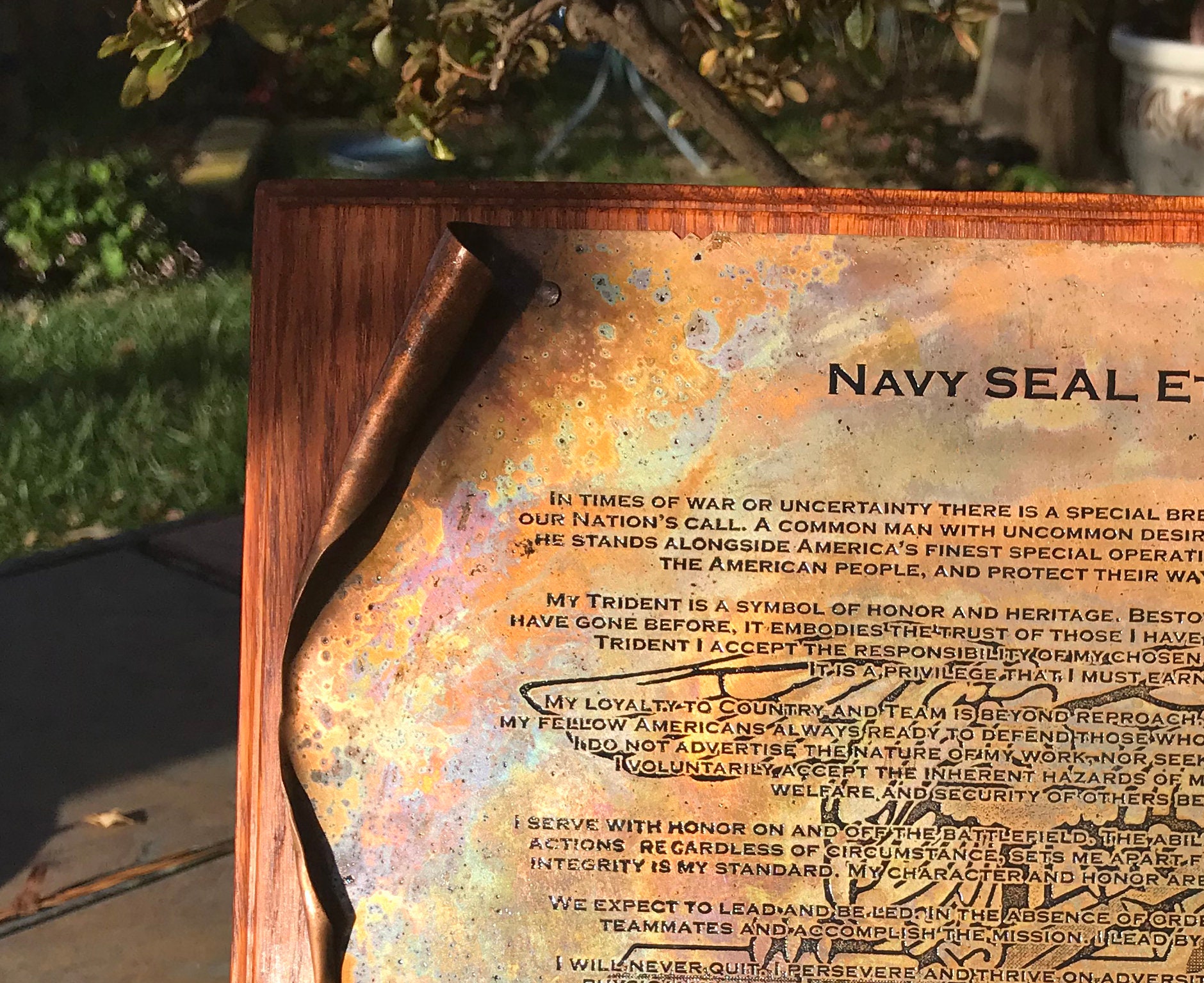 Copper Navy SEAL Ethos Scroll, Military Gift