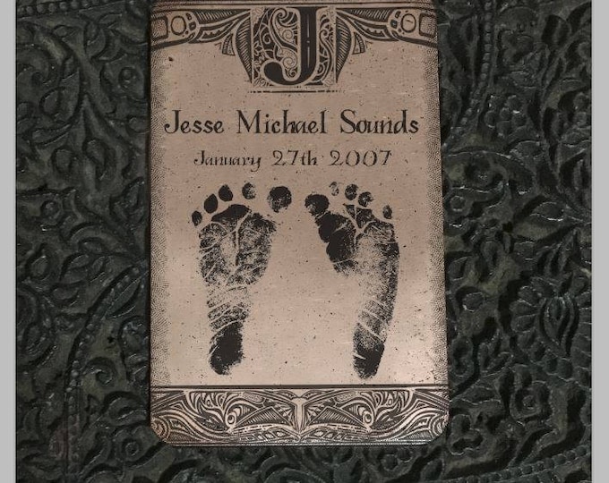 Your Child's Actual Footprint, Baby Footprints, Baby Foot Print Wallet Card, Gift for Mom, Gift for Dad