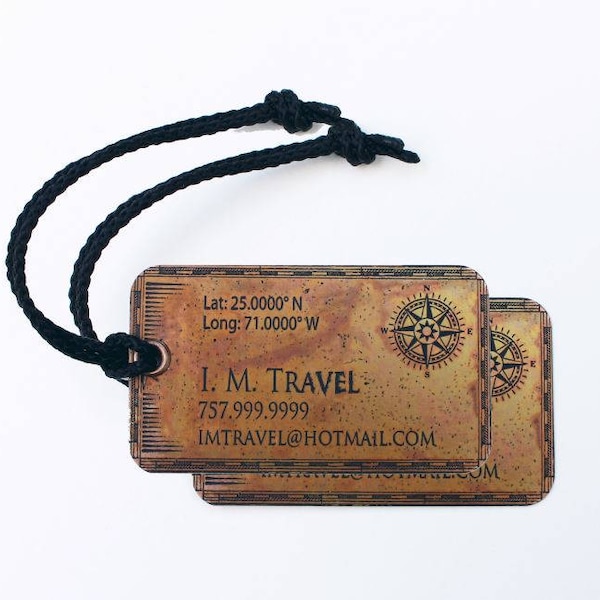 Metal Luggage Tag Etsy