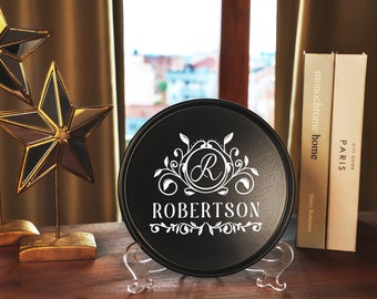 Custom Family Name Ceramic Plate, Personalized Wedding Platter