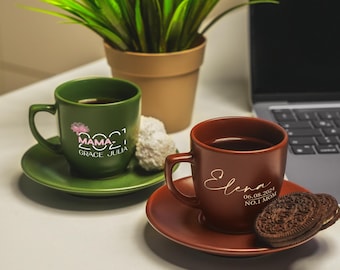 Handmade Ceramic Espresso Cup, Personalized Mother's Day Gift