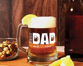 Boccale da birra personalizzato, regalo per la festa del papà, regalo personalizzato per papà, boccale da birra con manico, regalo per la pensione, regalo per il bar di casa, articoli da bar unici per lui