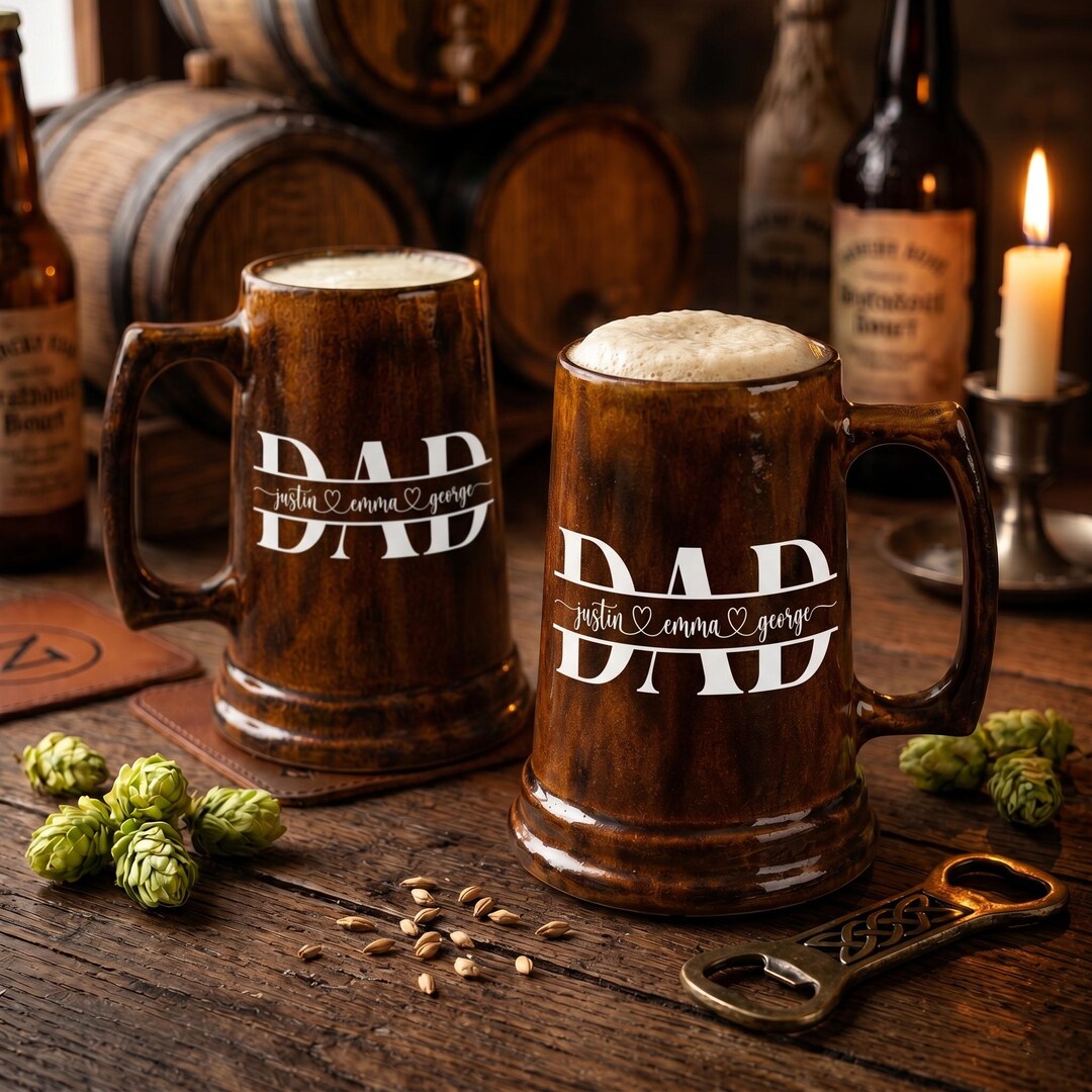 Custom Beer Rug Custom Beer Mug: Personalized for Dad - Ceramic With Handle - Etsy