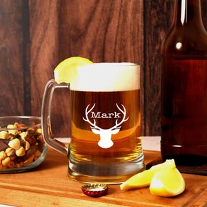Custom Anniversary Gift Beer Glass, Gift for Boyfriend, Fathers Day Gift, Engraved Name Beer Mug, Personalized Glasses, Gift Ideas for Him