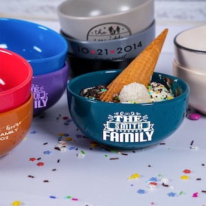 Housewarming Gift Personalized Ceramic Serving Bowl, Family Gifts, Custom Name Ice Cream Bowl, Ceramic Snack Bowl, Handmade Family Bowls
