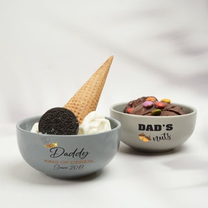Ceramic Ice Cream Bowl, Personalized Dad's Sundae Bowl, Snack Bowls, Funny Dad Birthday Gifts, Ceramic Ice Cream Dish, Custom Gifts for Mom image 3