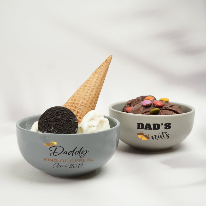Ceramic Ice Cream Bowl, Personalized Dad's Sundae Bowl, Snack Bowls, Funny Dad Birthday Gifts, Ceramic Ice Cream Dish, Custom Gifts for Mom image 3