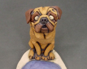 Pug Dog Sculpture Little Dish