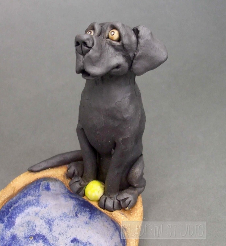 Ceramic Labrador Retriever Dog Sculpture Dish Etsy