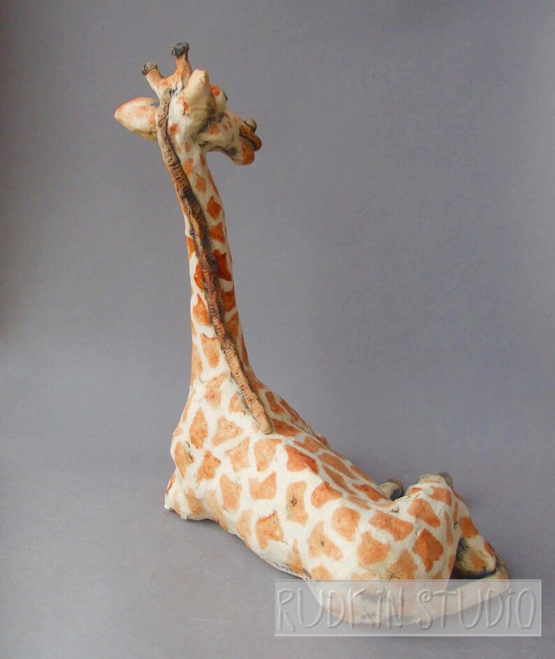 Giraffe Ceramic Animal Sculpture Etsy