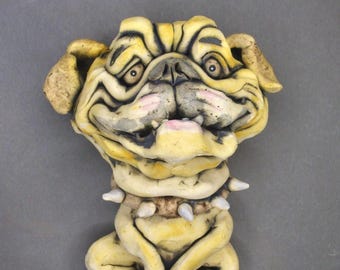 English Bulldog Ceramic Wall Sculpture