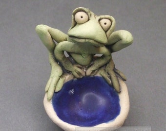 Frog Ring Dish Small Ceramic Sculpture