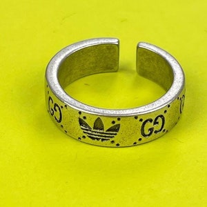 Gucci Adidas Collaborative Silver Finished Designer Ring