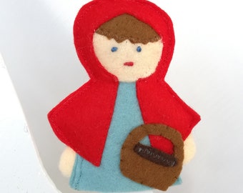 赤ずきんちゃんのフェルト指人形の型紙（PDFダウンロード） - Etsy 日本