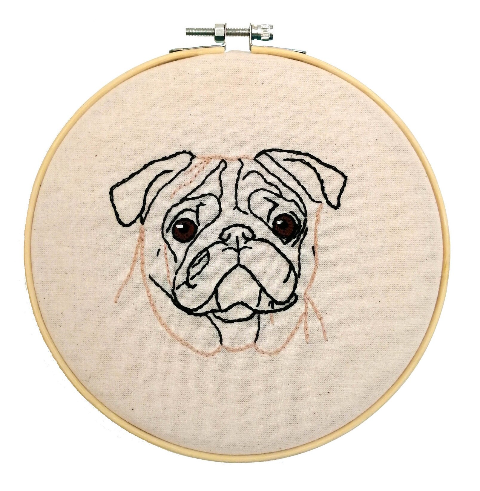パグ犬の手刺繍パターン：初心者向け簡単DIY（PDF） - Etsy 日本