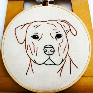 STAFFY - Dog Hand Embroidery PDF Pattern, Easy Beginner hoop embroidery pattern, with instructions