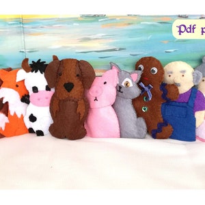 Gingerbread Man felt finger puppet PDF pattern and step by step instructions with full color photos - digital download.