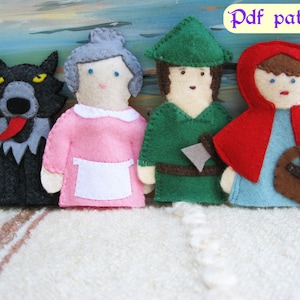 Red Riding Hood Felt Finger Puppet Pattern (PDF Download)