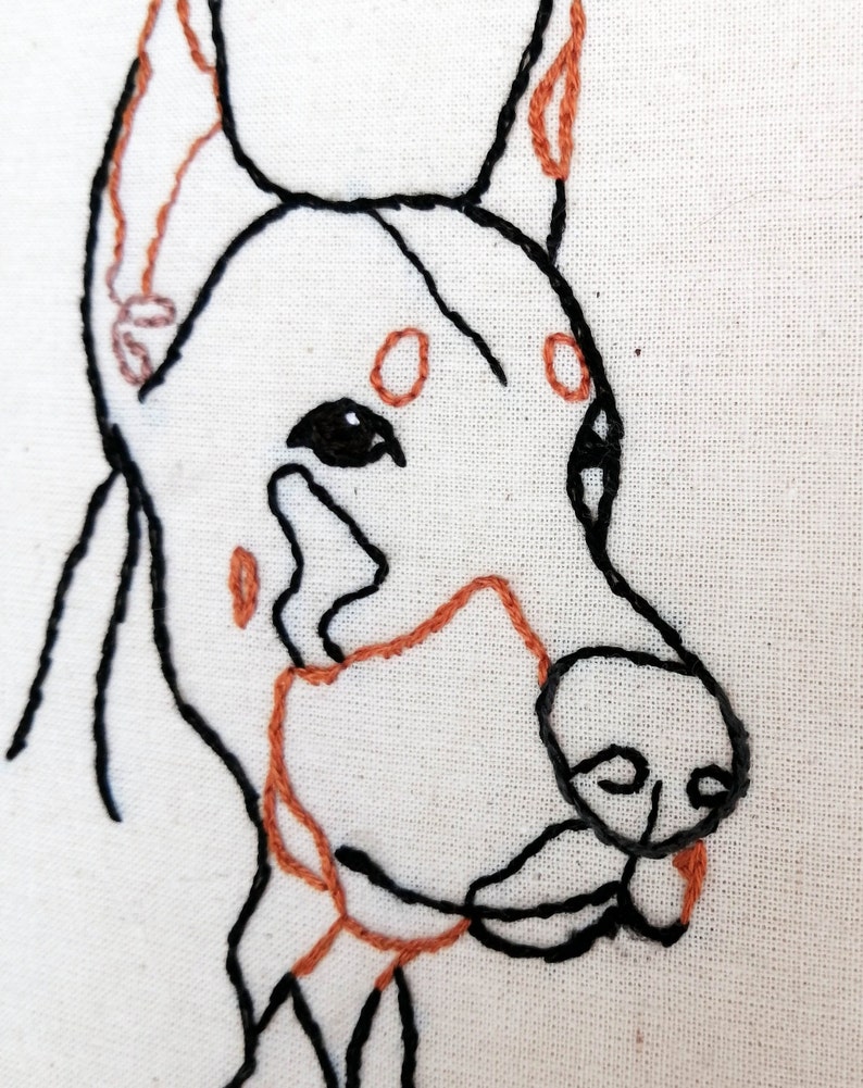 DOBERMAN Dog Hand Embroidery PDF Pattern Easy Beginner Hoop - Etsy