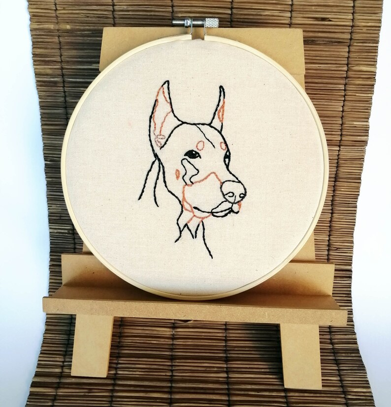 DOBERMAN Dog Hand Embroidery PDF Pattern Easy Beginner Hoop - Etsy
