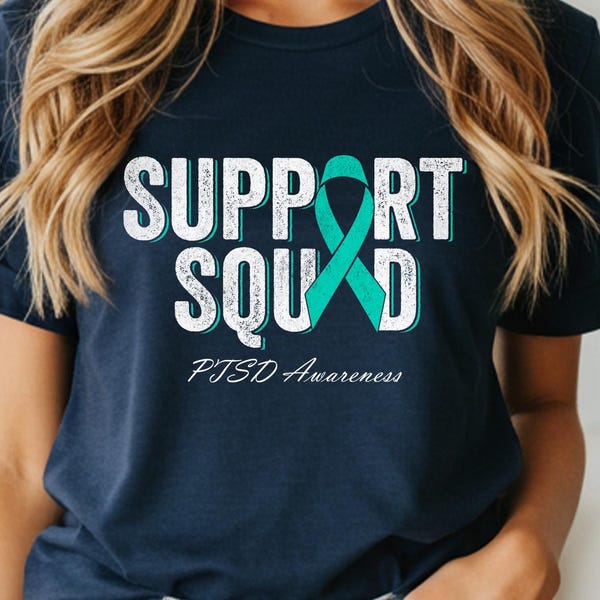 Support Squad PTBS Awareness Tee | Teal Ribbon Mental Gesundheitsbewusstsein