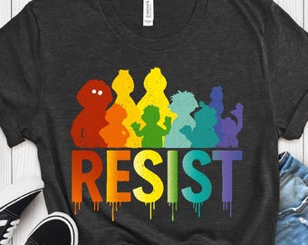 Regenbogen Widerstand Silhouette RESIST Tee | Stolz Gleichheit Shirt