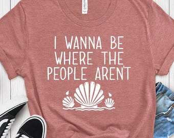 Camiseta divertida de sirena / Quiero estar donde no haya gente