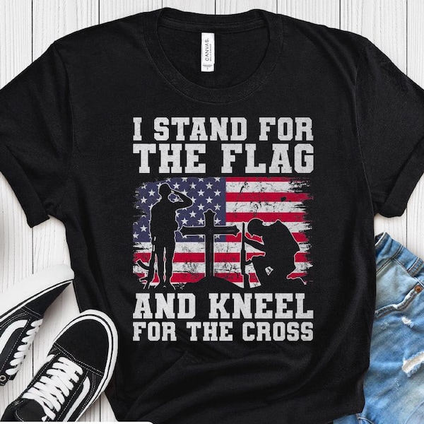 Memorial Day Shirt, I Stand For The Flag And Kneel For The Cross