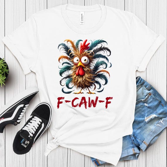 T-shirt Humoristique ‘F-CAW-F’ Avec Poulet – Pour Hommes Et Femmes – Cadeau Drôle Ferme, Sarcasme