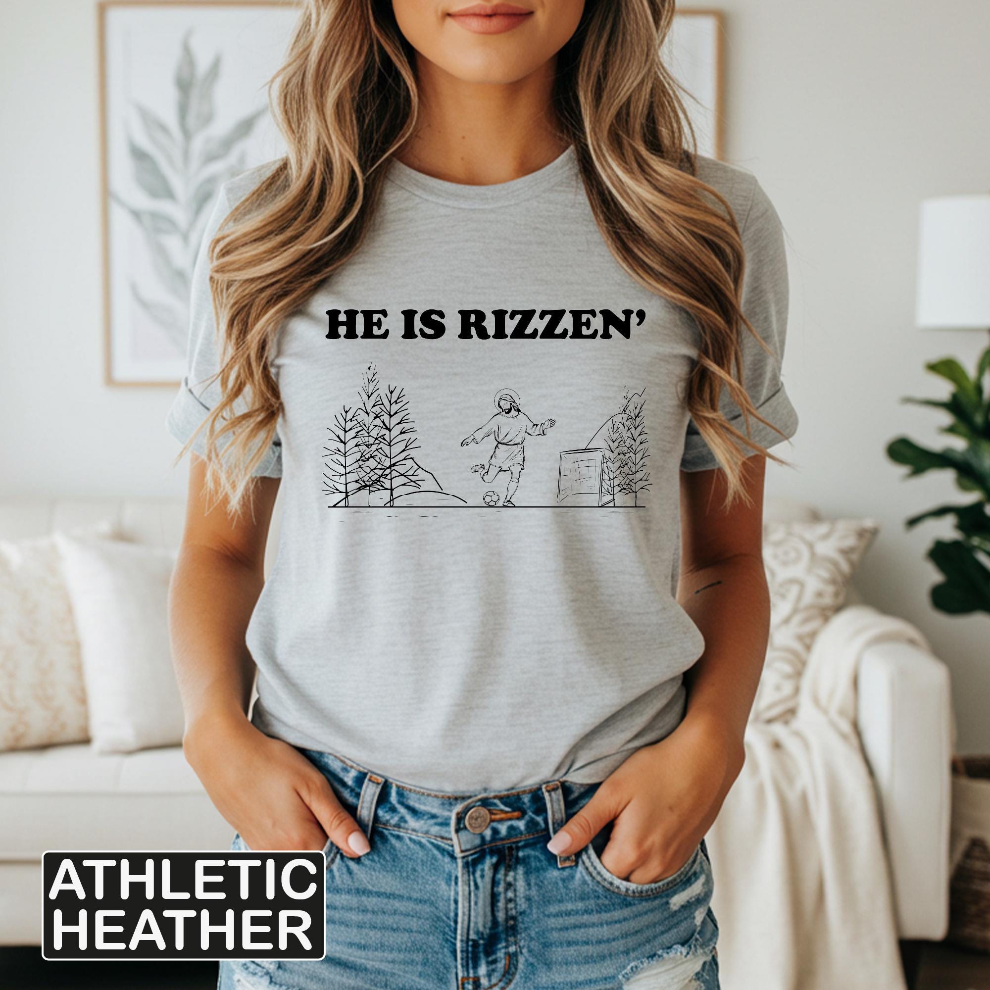 He is Rizzen' Eajesus Playing Soccer Shirt - Etsy