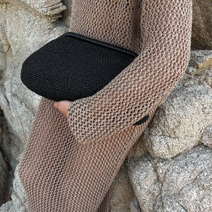 Bolso de rafia - Hecho a mano / Bolso de mano / Accesorio natural, compacto y elegante