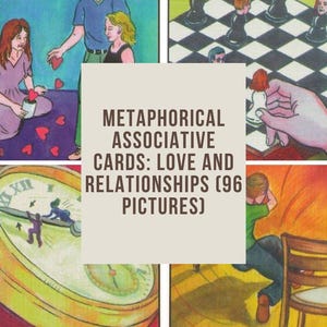 Cartas associativas metafóricas: amor e relacionamentos (96 imagens) + instruções para presente, cartas de terapia, baralho IFS, cartas de emoção