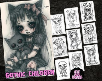 Gothic Horror Coloring Book: Macabre Children's Art (Printable PDF)